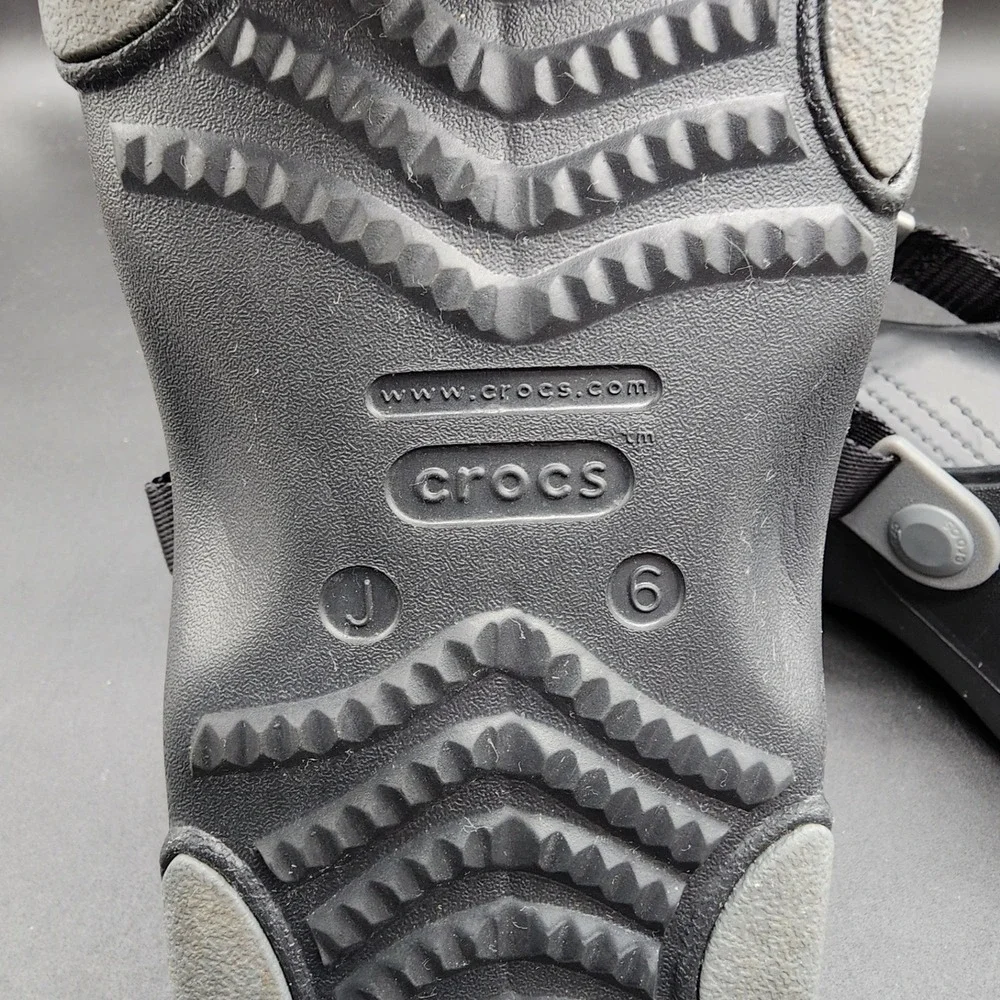 Crocs J6 Black All-Terrain Sandal Rugged Outdoor Hiking Camping Gorpcore Summer